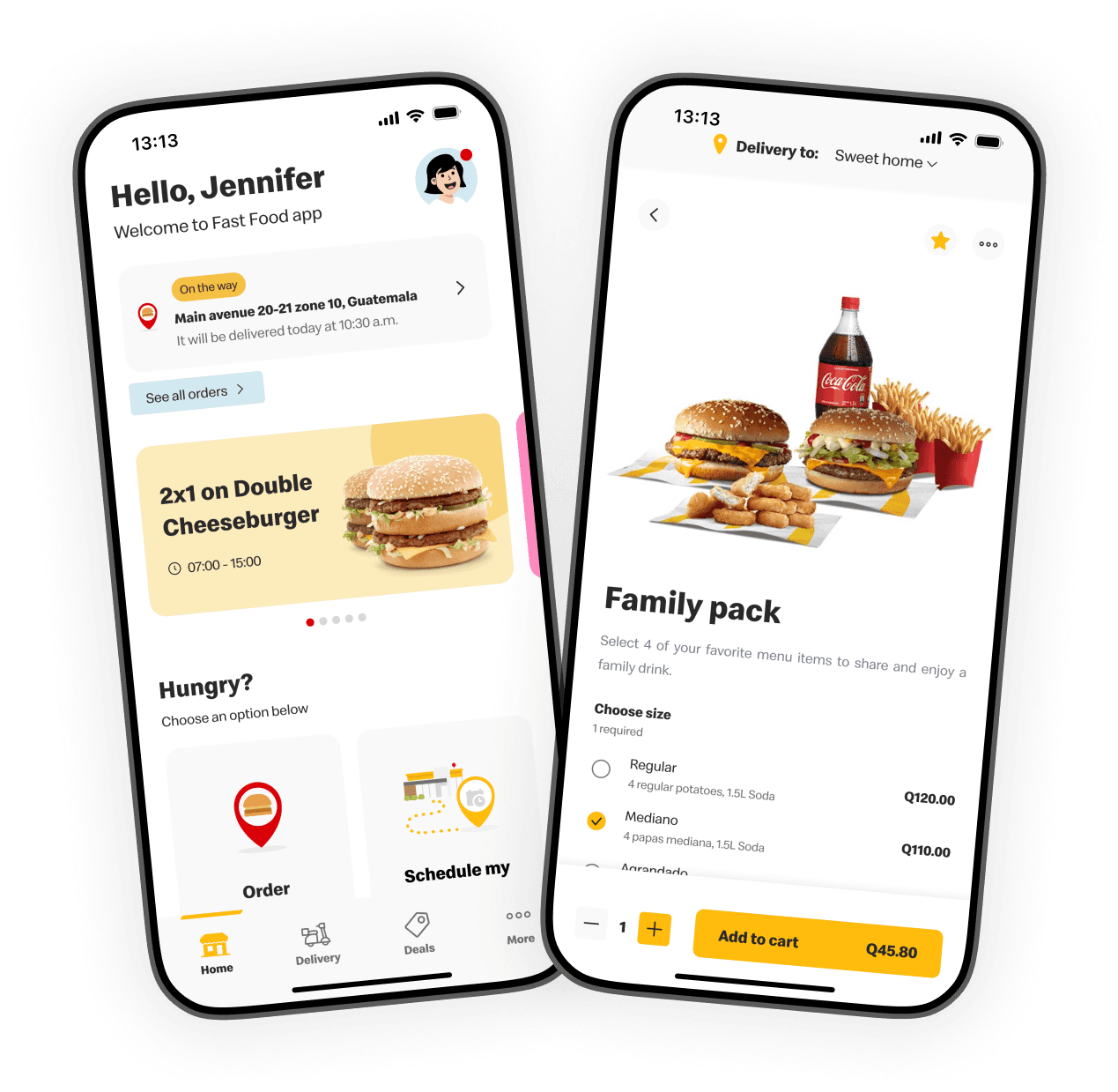 Global Fast-Food App Redesign — product screen