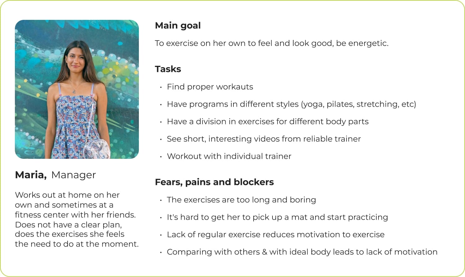 Personas for independent and coach-guided users