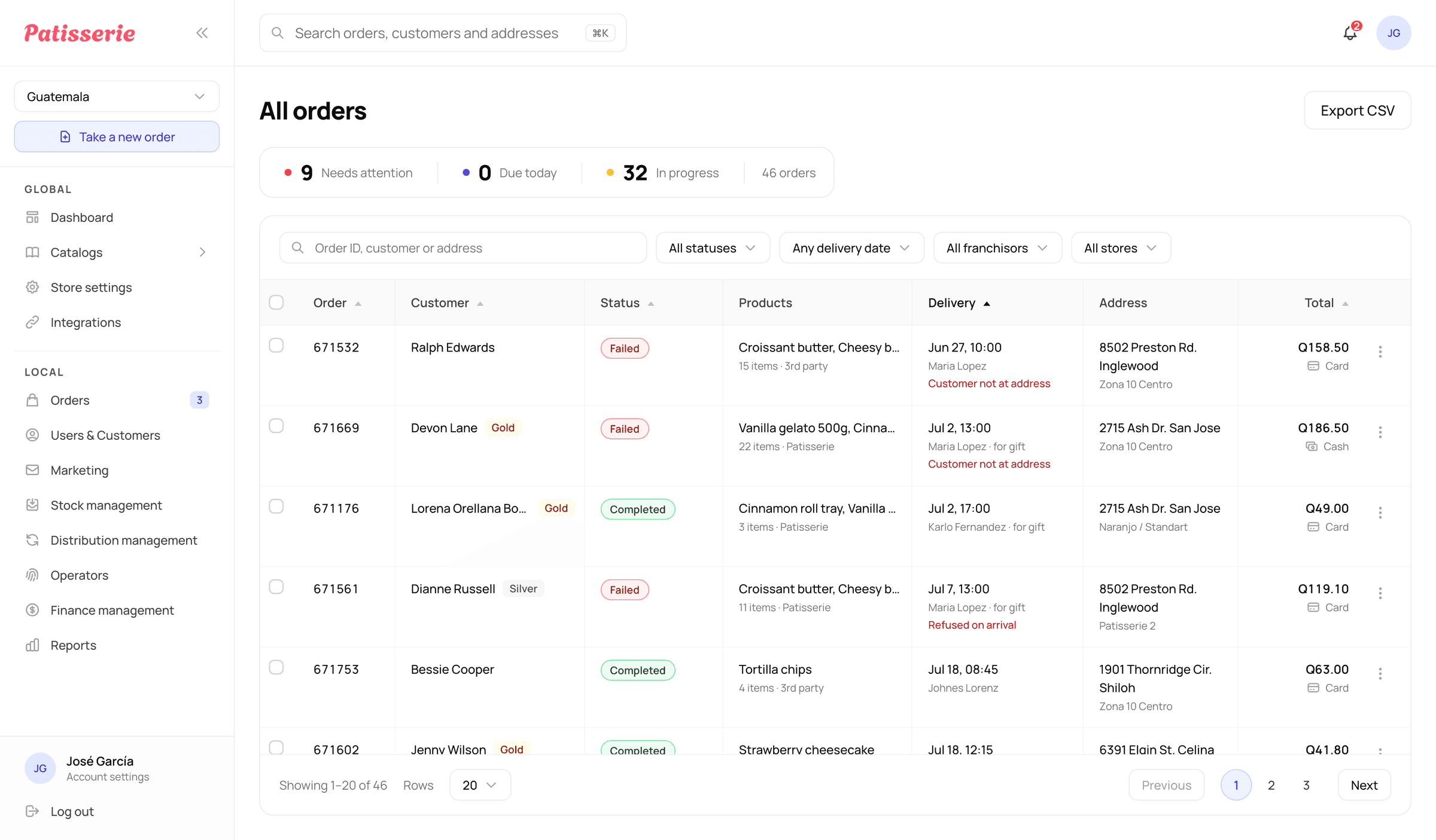 Unified order list with source tags
