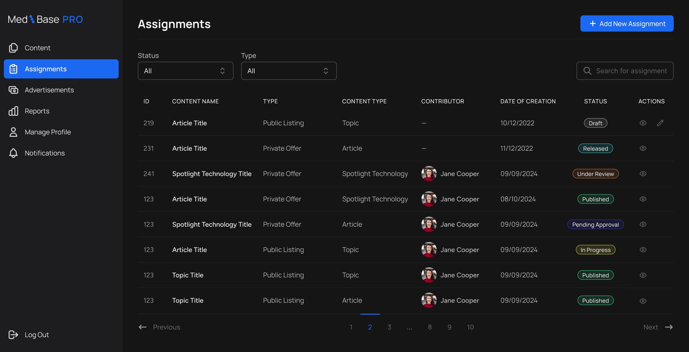 Assignments Hub