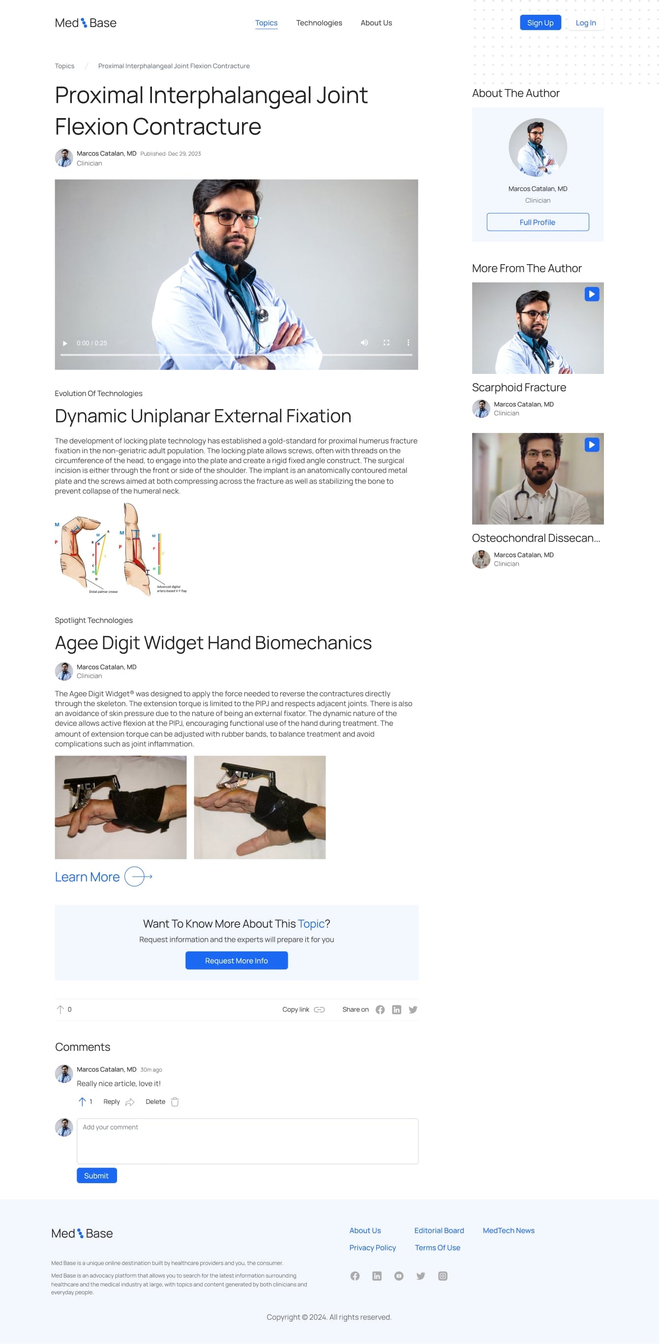 Redesigned article page (recreated representation)